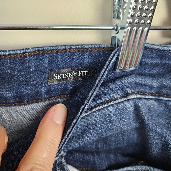 Judy Blue Womens High Waist Raw Hem Dark Wash Skinny Jeans Size 32W Raw Hem - Picture 7 of 11